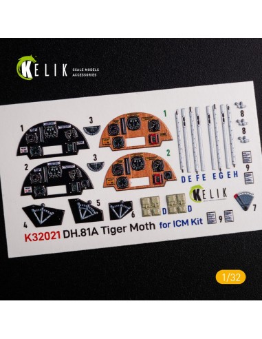 DH.81A Tiger Moth - Interior 3D Decal for ICM kit 