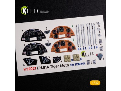 DH.81A Tiger Moth - Interior 3D Decal for ICM kit 