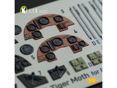 DH.81A Tiger Moth - Interior 3D Decal with 3D printed parts for ICM kit 