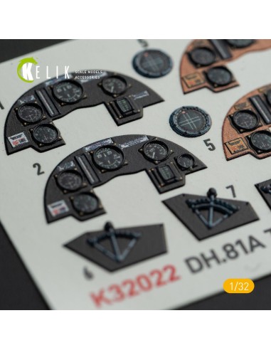 DH.81A Tiger Moth - Interior 3D Decal with 3D printed parts for ICM kit 