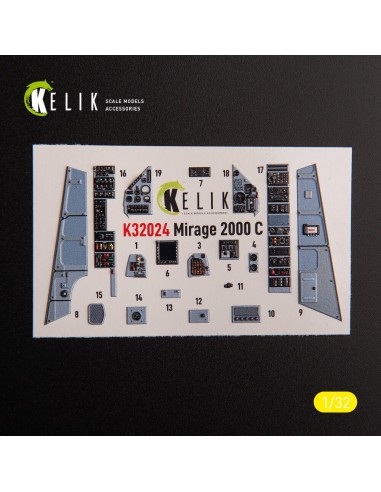 Mirage 2000C - interior 3D decals for Kitty Hawk/Zimi models kit 