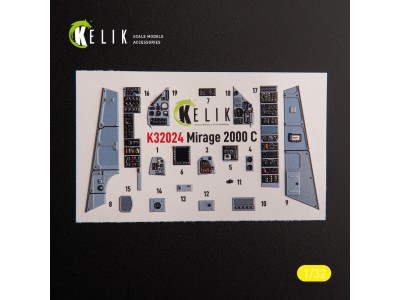 Mirage 2000C - interior 3D decals for Kitty Hawk/Zimi models kit 