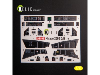 Mirage 2000D/N - interior 3D decals for Kitty Hawk/Zimi models kit 