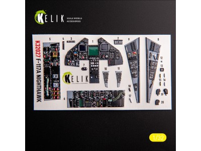 F-117A - Type 1 interior 3D decals for Trumpeter kit 