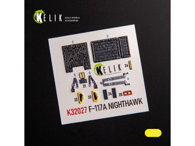 F-117A - Type 1 interior 3D decals for Trumpeter kit 