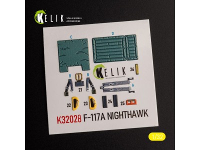 F-117A - Type 2 interior 3D decals for Trumpeter kit 
