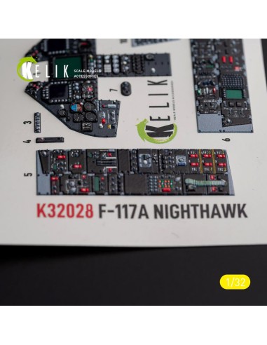 F-117A - Type 2 interior 3D decals for Trumpeter kit 
