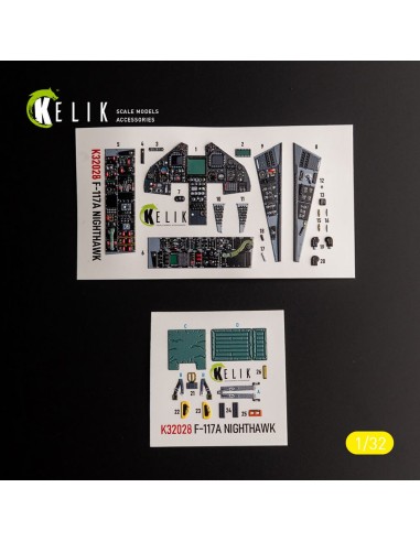 F-117A - Type 2 interior 3D decals for Trumpeter kit 