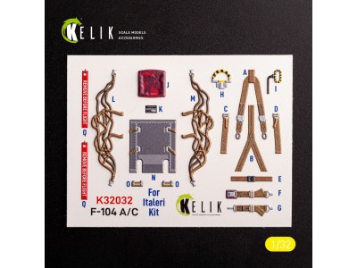 F-104 A/C - interior 3D decals for Italeri kit 