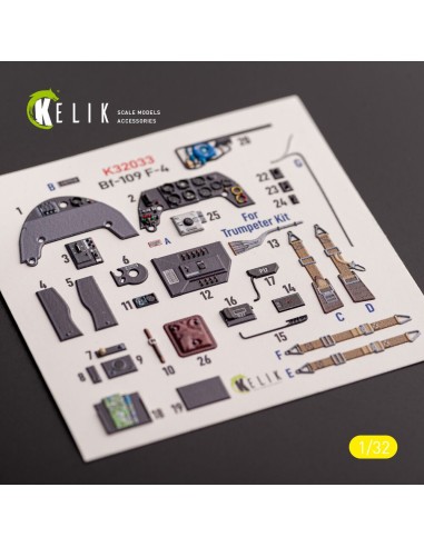 BF-109 F-4 - interior 3D decals for Trumpeter kit 