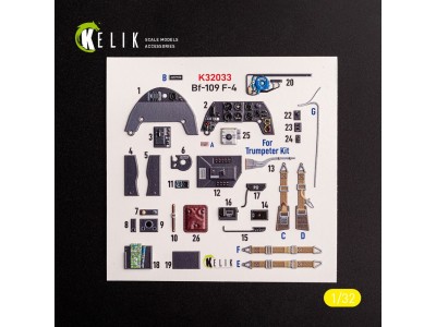 BF-109 F-4 - interior 3D decals for Trumpeter kit 