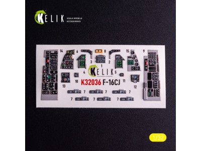 F-16CJ - interior 3D decals for Tamiya kit 