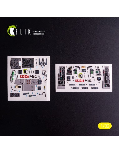 F-16CJ - interior 3D decals for Tamiya kit 