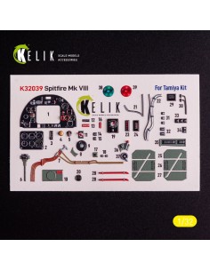 Spitfire Mk VIII - interior 3D decals for Tamiya kit 