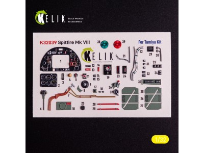 Spitfire Mk VIII - interior 3D decals for Tamiya kit 