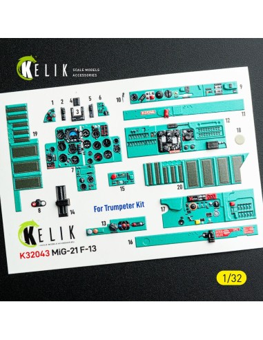 MiG-21 F-13 - interior 3D decals for Trumpeter kit 