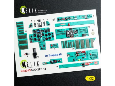 MiG-21 F-13 - interior 3D decals for Trumpeter kit 
