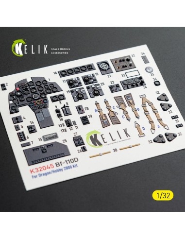 Bf-110D - interior 3D decals for Dragon/Hobby 2000 kit 
