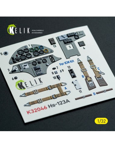 Hs-123A-1 - interior 3D decals for ICM kit 