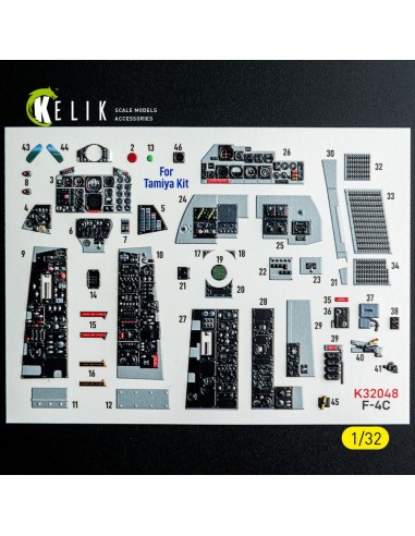 F-4C - interior 3D decals for Tamiya kit 
