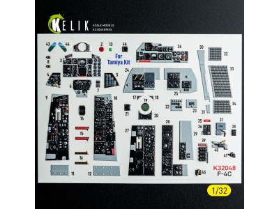 F-4C - interior 3D decals for Tamiya kit 