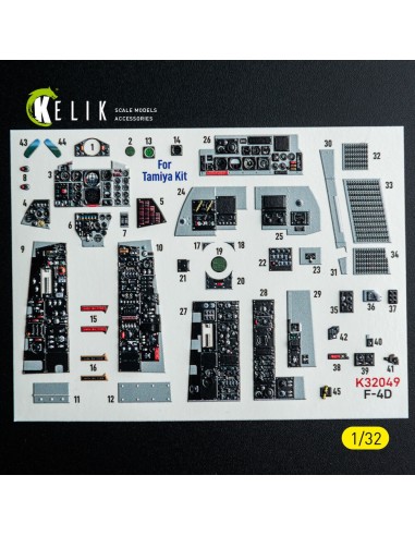 F-4D - interior 3D decals for Tamiya kit 