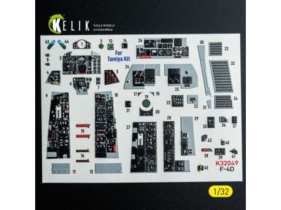 F-4D - interior 3D decals for Tamiya kit 