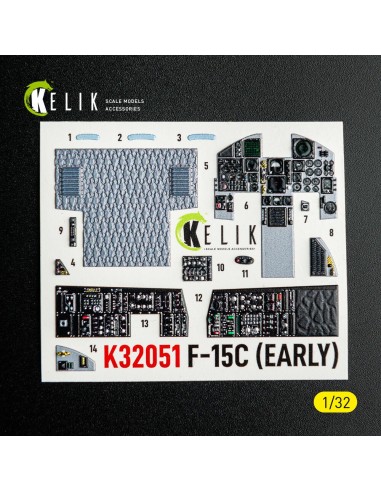 F-15C (early) - interior 3D decals for Tamiya kit 