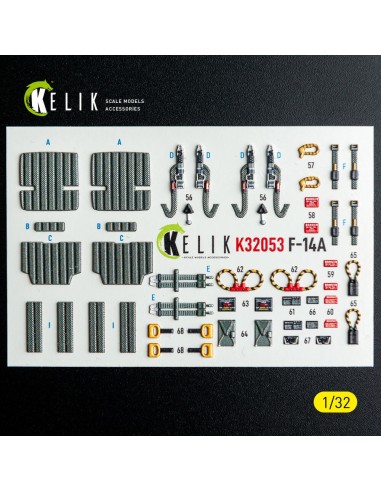 F-14A - interior 3D decals for Tamiya kit 