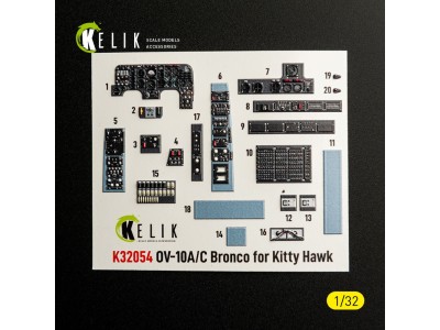 OV-10A/C Bronco - interior 3D decals for Kitty Hawk/Zimi models kit 