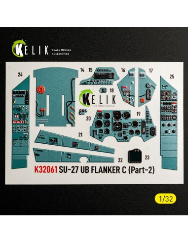 SU-27UB Flanker C - interior 3D decals for Trumpeter kit 