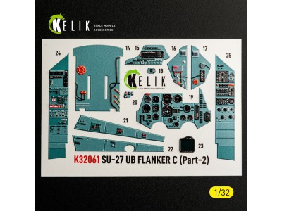 SU-27UB Flanker C - interior 3D decals for Trumpeter kit 