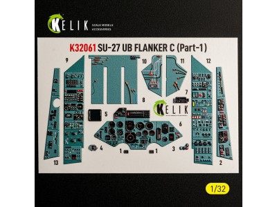 SU-27UB Flanker C - interior 3D decals for Trumpeter kit 