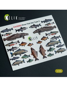 River Fish set Type 2 - 3D Decal for dioramas 