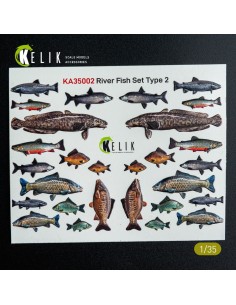River Fish set Type 2 - 3D Decal for dioramas  2