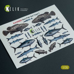 Sea Fish set Type 1 - 3D Decal for dioramas 