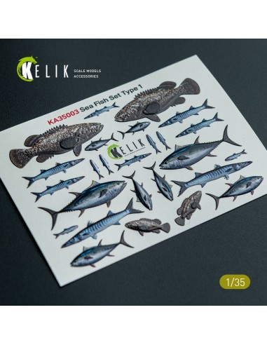 Sea Fish set Type 1 - 3D Decal for dioramas 