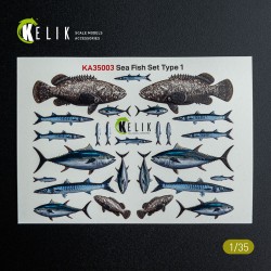 Sea Fish set Type 1 - 3D Decal for dioramas  2