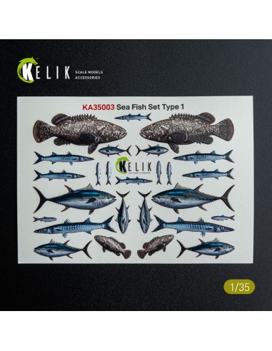 Sea Fish set Type 1 - 3D Decal for dioramas 