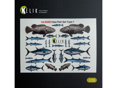 Sea Fish set Type 1 - 3D Decal for dioramas 