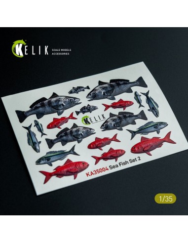Sea Fish set Type 2 - 3D Decal for dioramas 
