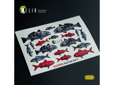 Sea Fish set Type 2 - 3D Decal for dioramas 