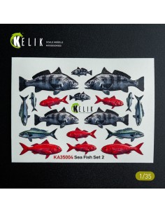 Sea Fish set Type 2 - 3D Decal for dioramas  2