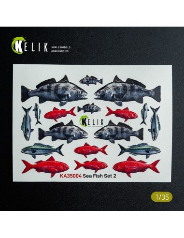 Sea Fish set Type 2 - 3D Decal for dioramas 