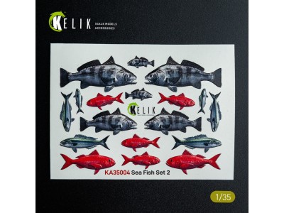 Sea Fish set Type 2 - 3D Decal for dioramas 