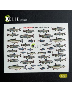 River Fish set Type 3 - 3D Decal for dioramas  2