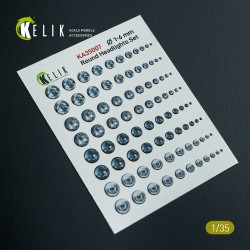 Round Headlights Set 1-6 mm - 3D Decal for models 