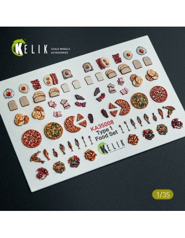 Food Set Type 1 - 3D Decal for dioramas 