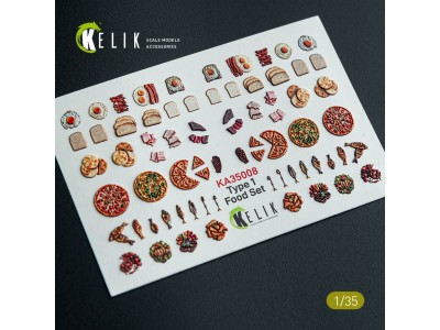 Food Set Type 1 - 3D Decal for dioramas 