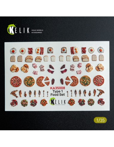 Food Set Type 1 - 3D Decal for dioramas 